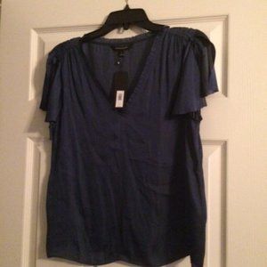 Dark Blue Blouse short sleeve tags on Brand new
